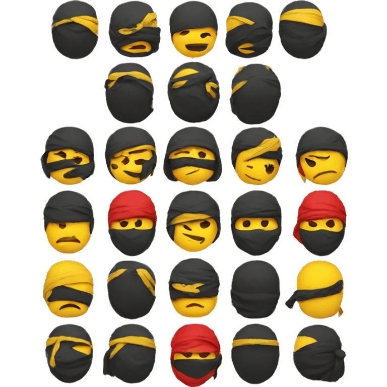 ninja emoji black red yellow from top to bottom emoji