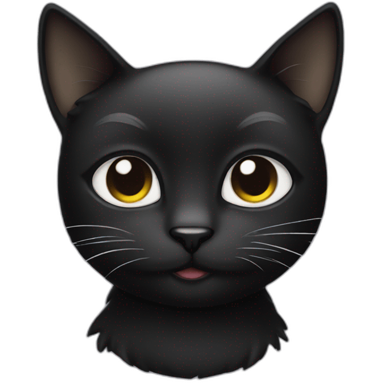 black cat with white eye patch emoji