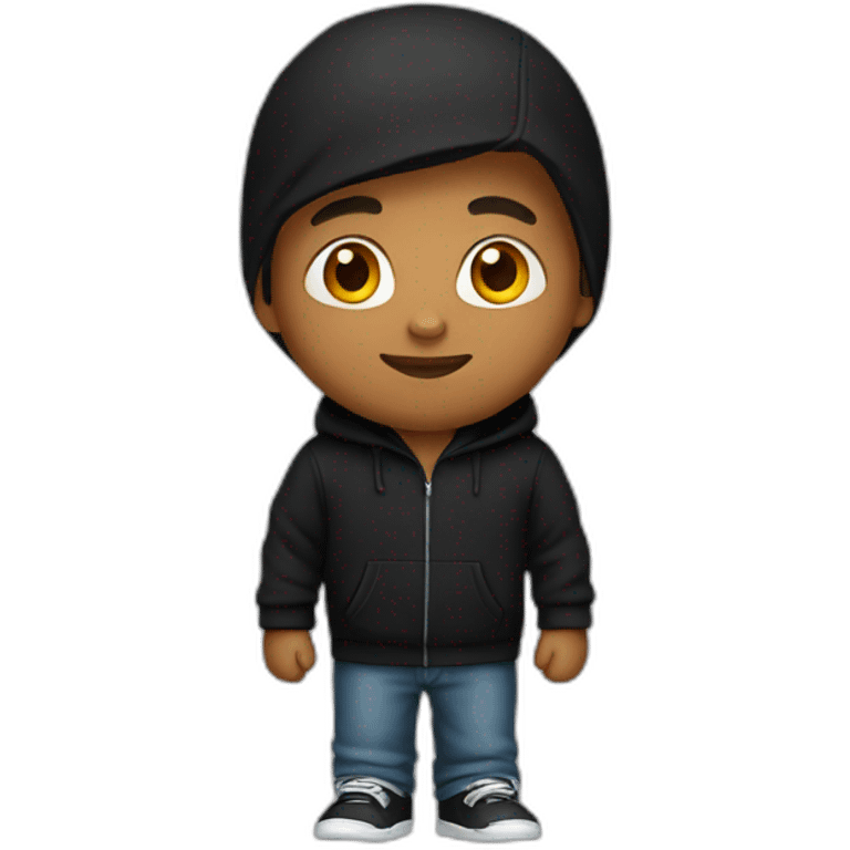 A boy with black Hoodie emoji