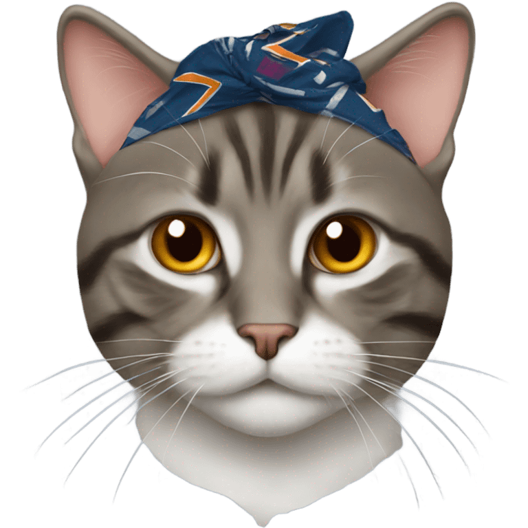 cat with virginia tech bandana  emoji