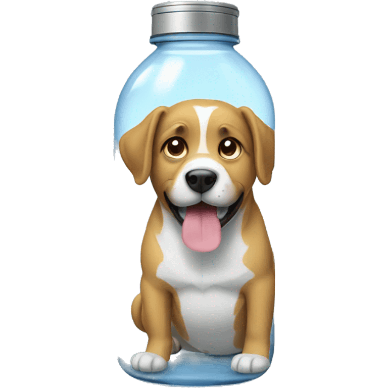 Dog inside of a water bottle emoji