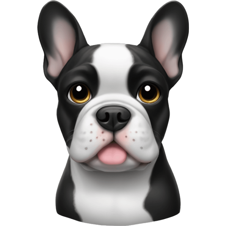 black and white frenchbulldog emoji