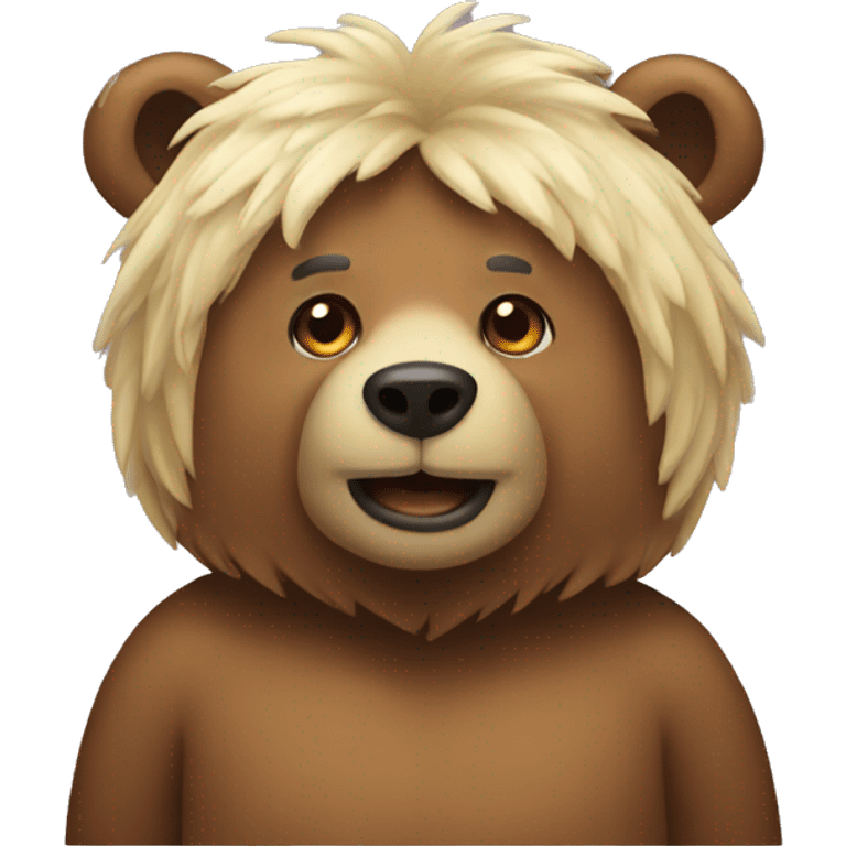 Bear with wig emoji