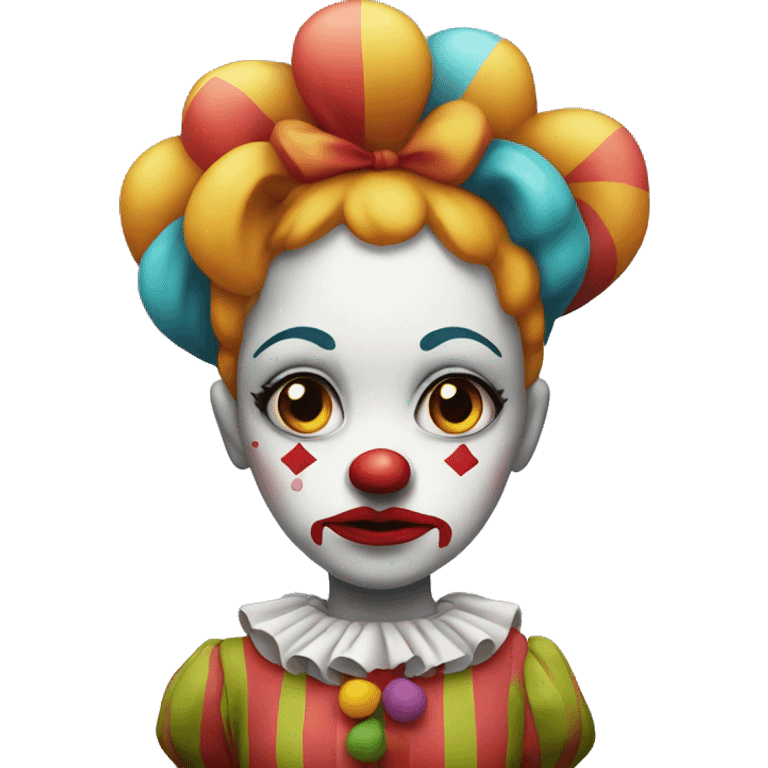 sad female clown emoji