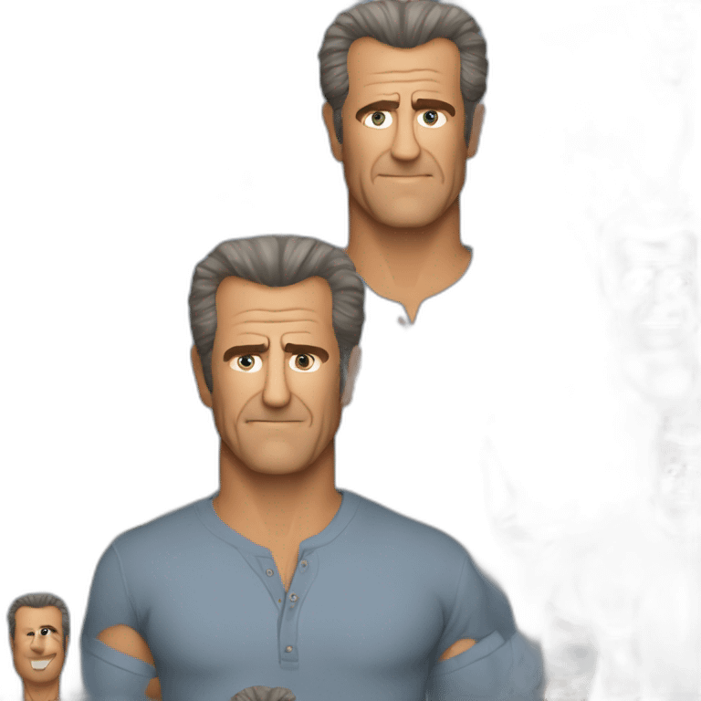 Mel Gibson cartoon wearing henley emoji