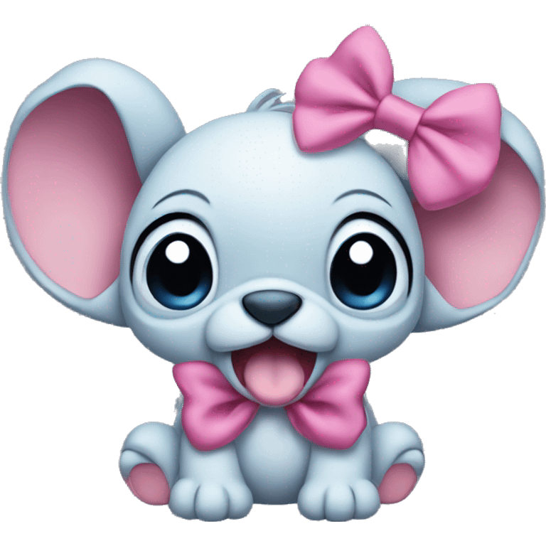 Stitch with a pink bow emoji