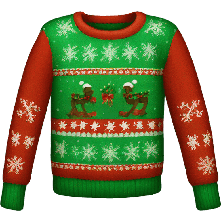 red and green christmas sweater emoji