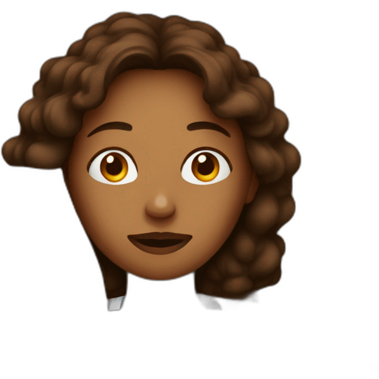 Woman with long brown in bed sick emoji