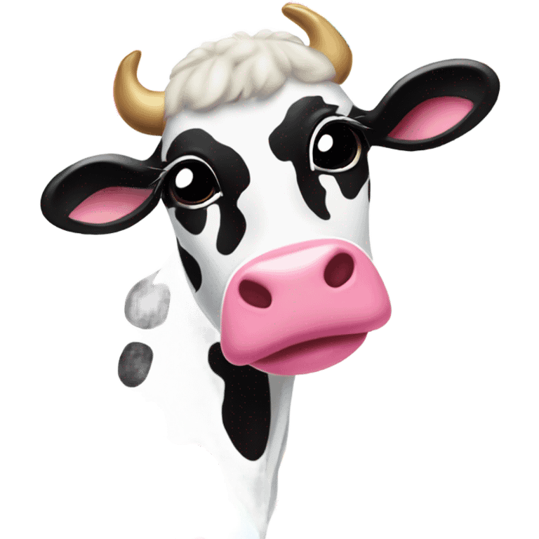 Lisa frank cow with rainbow spots emoji