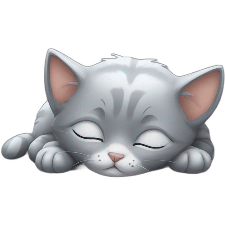 Cute grey kitten nap emoji