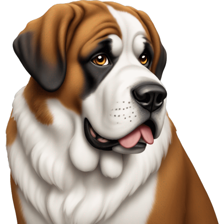 sitting Saint Bernard looking worried emoji