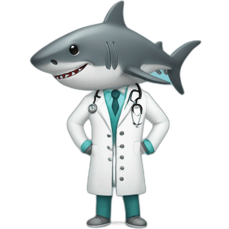 minimalist-flat-shark-doctor-cute emoji