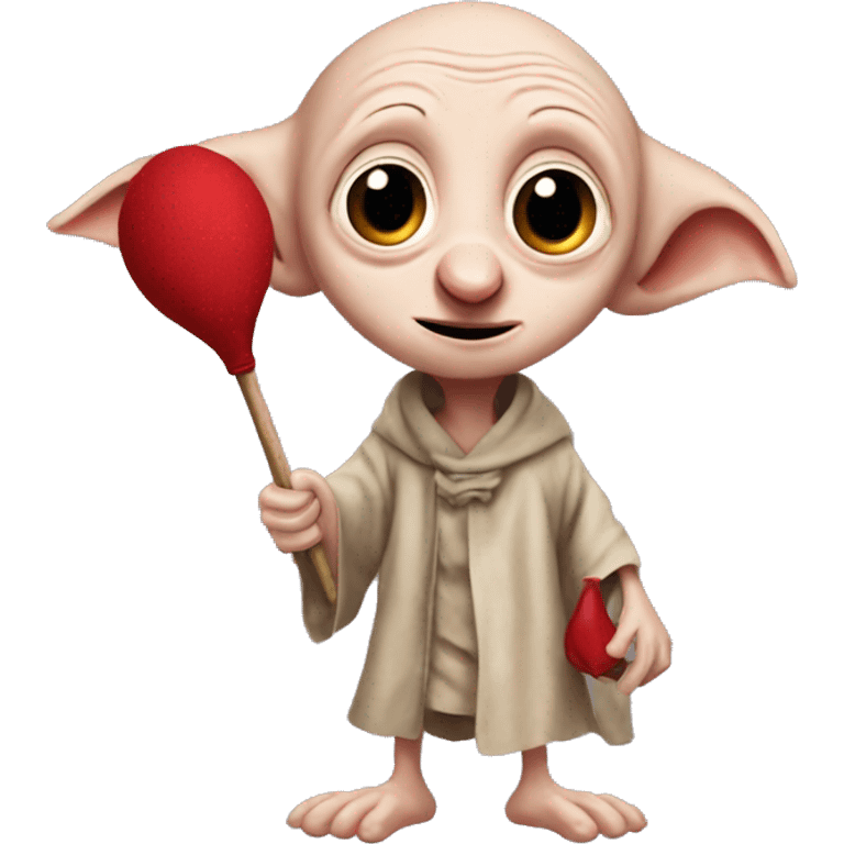 Dobby holds a red sock in his hand emoji