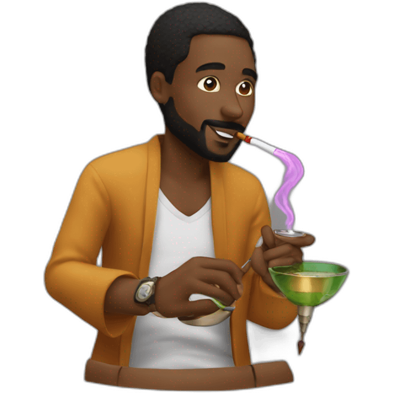 emmanuel macr with a shisha emoji