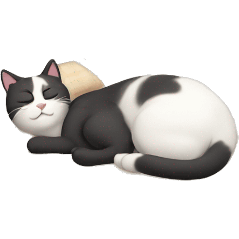 a cat sleeping on a bed  emoji