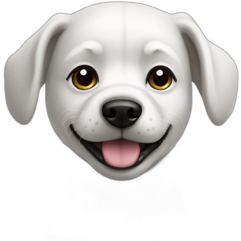 White dog with black face emoji