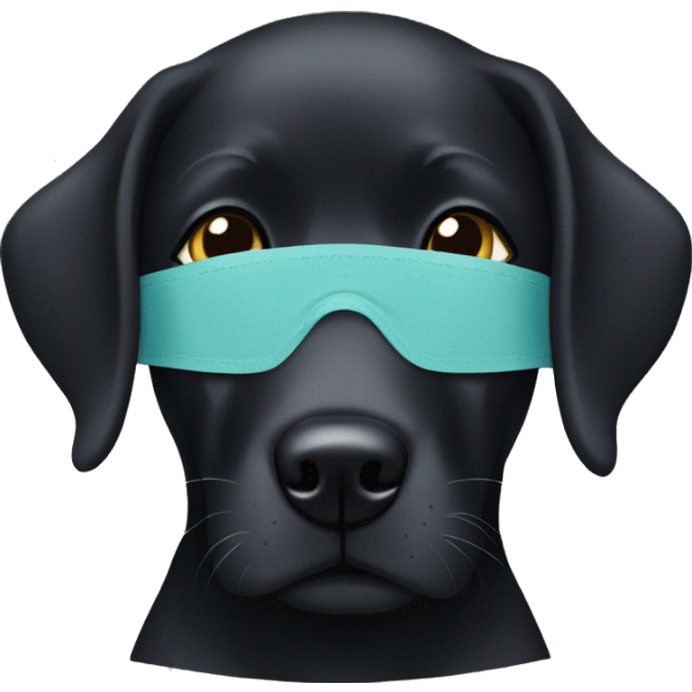 black lab with eye mask emoji