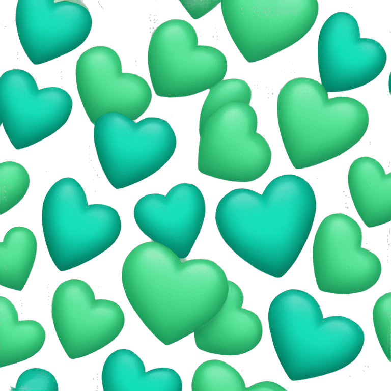 Teal and green heart  emoji