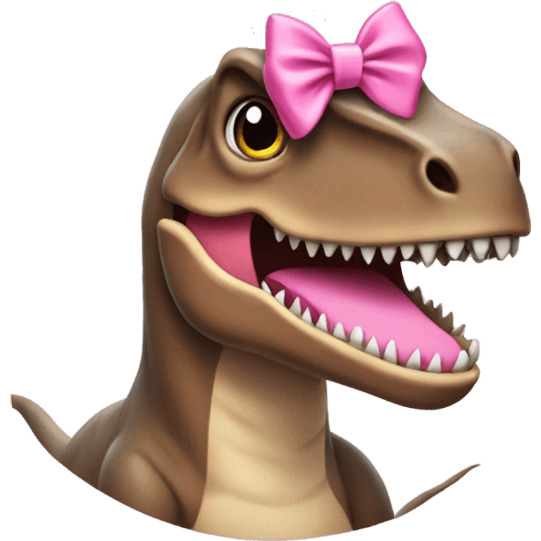 trex wearing a pink bow  emoji