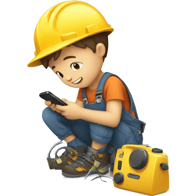 Boy repairing phones emoji