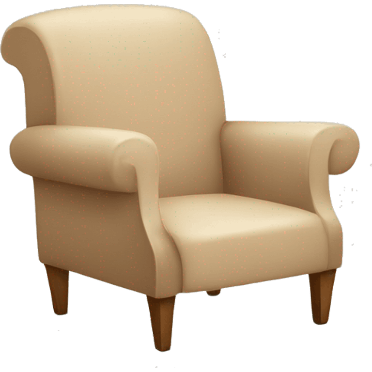 Simple Beige Armchair with blanket and open book on it emoji