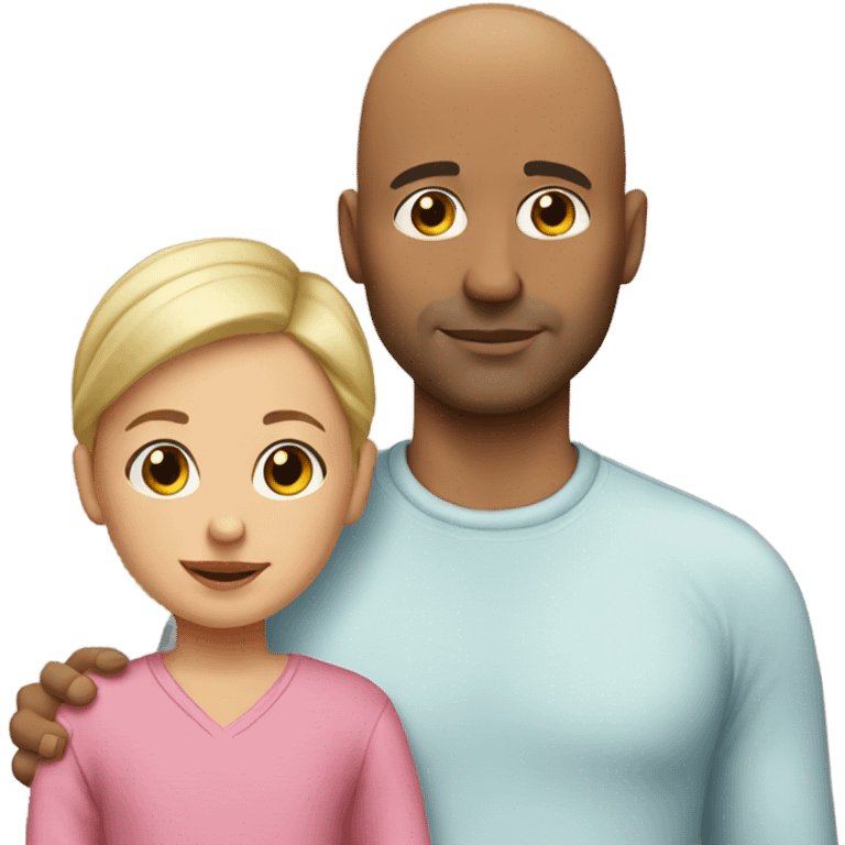 bald dad with daughter  emoji