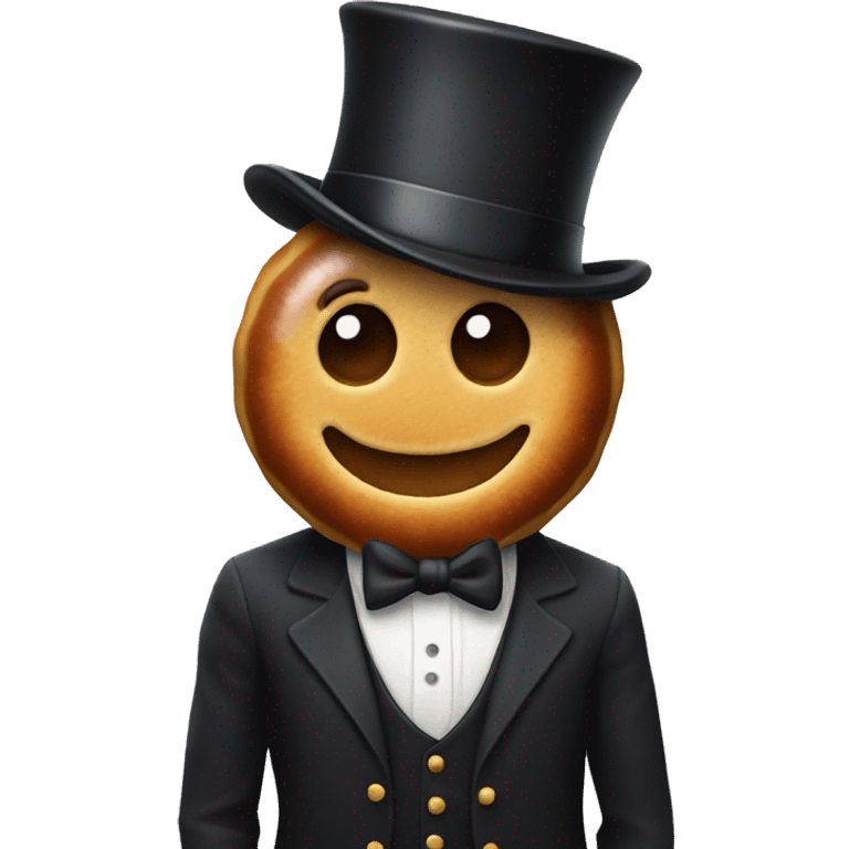 Donut wearing top hat emoji