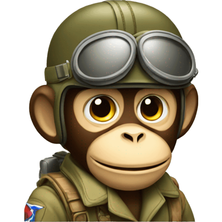 a smug monkey as a ww2 pilot emoji