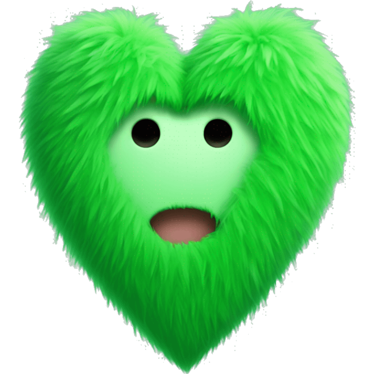 Green furry heart no face emoji