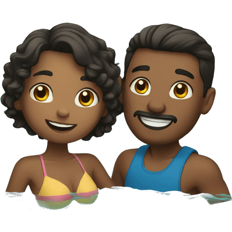 Couple doing swimming together  emoji