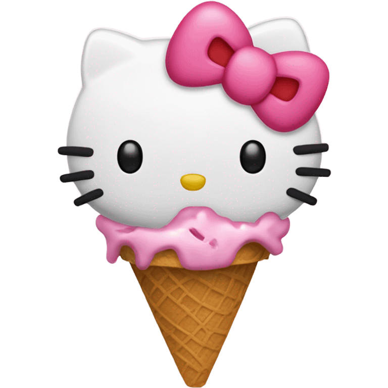 Hello kitty eating ice cream emoji