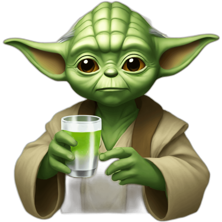 yoda drinking emoji