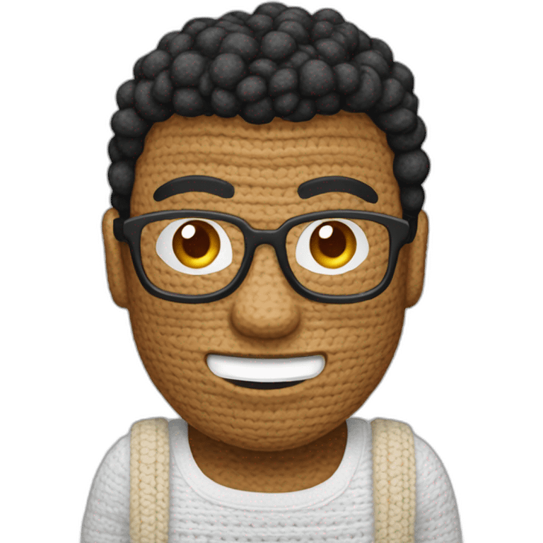 Manos tejiendo crochet emoji