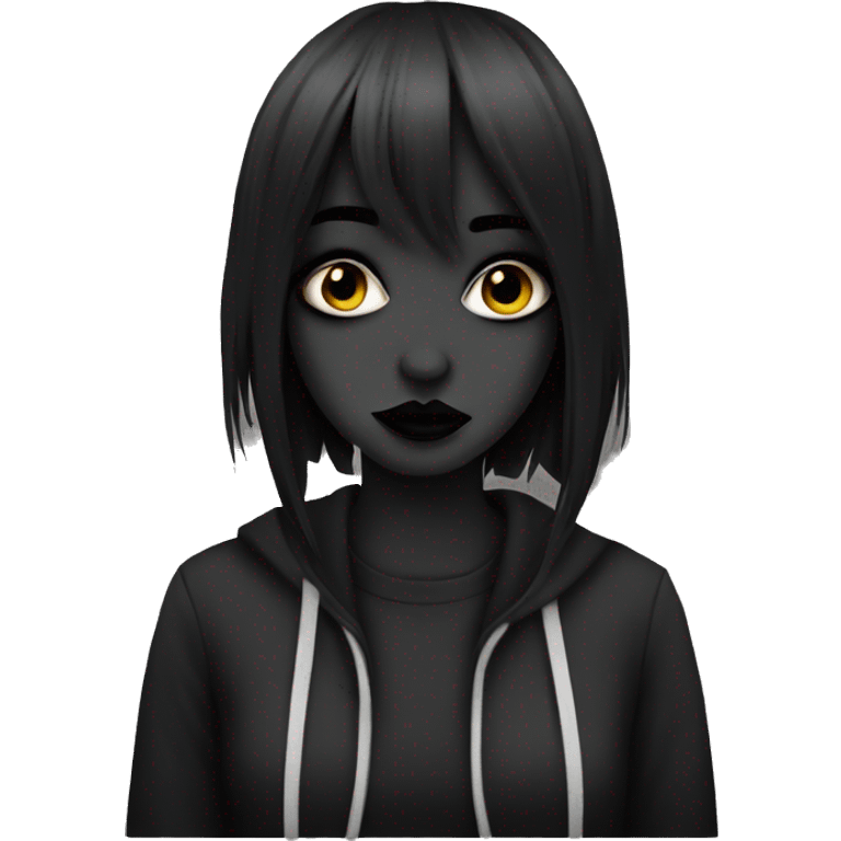 emo girl with black makeup  emoji