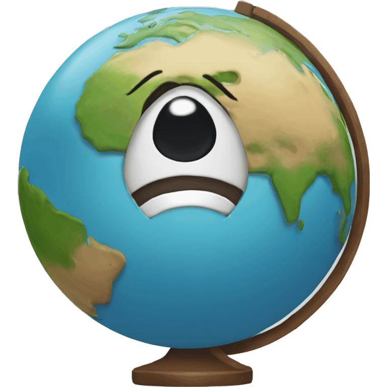 Globe with crazy face emoji