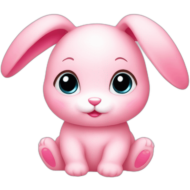 Cute pink baby bunny emoji