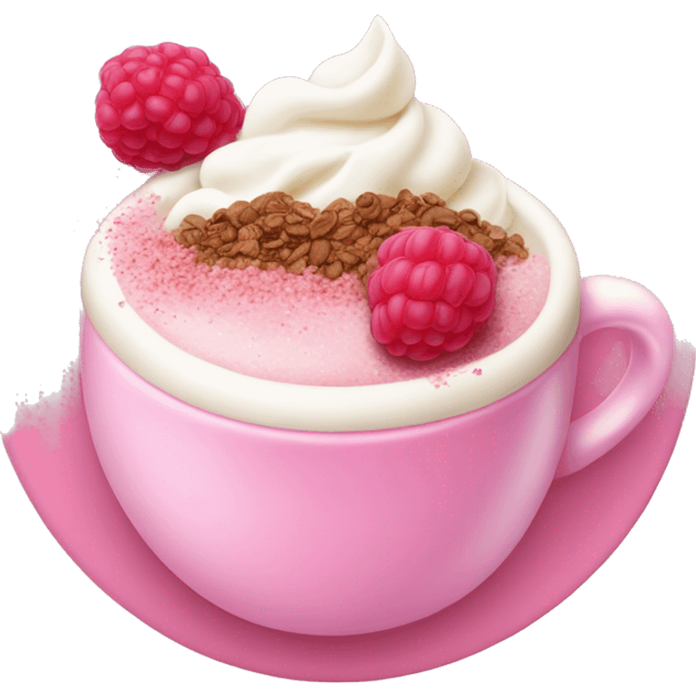 Coffee with cream with pink salt and raspberry crumbs emoji