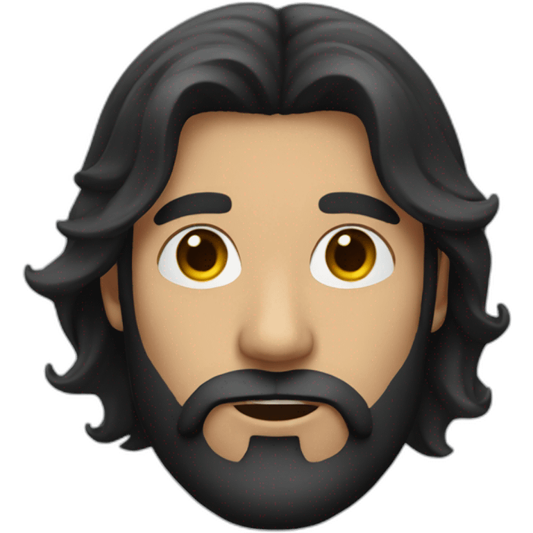 man with long black hair and a beard emoji