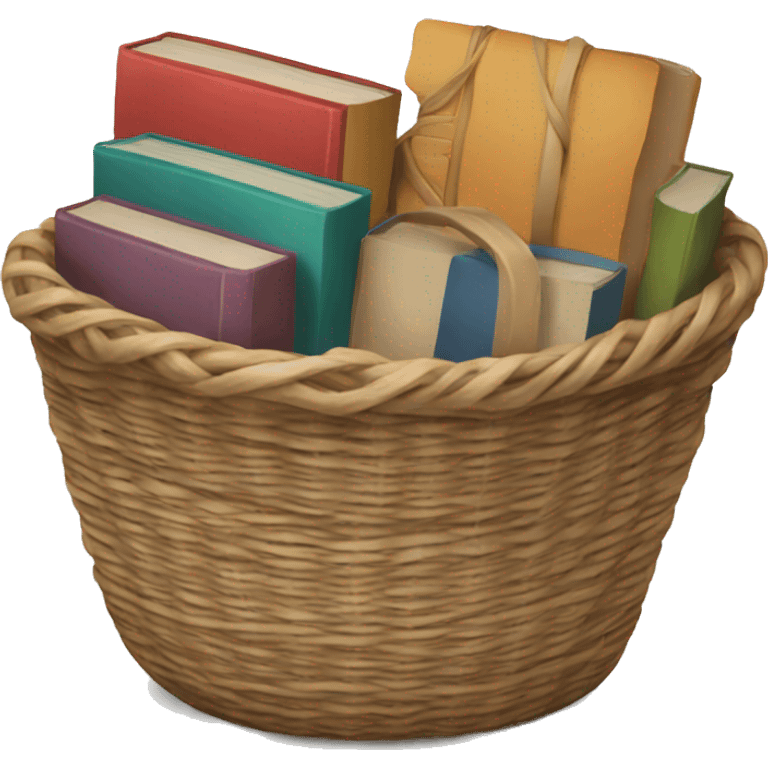 basket with books inside  emoji