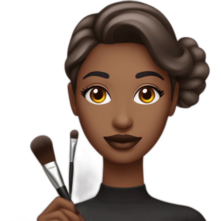 Makeup artist with brush emoji