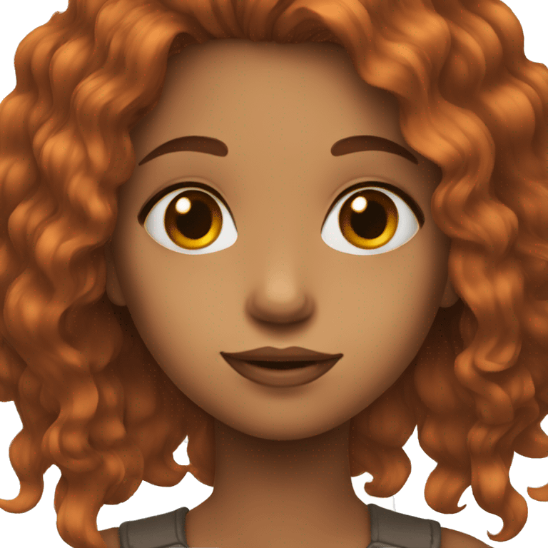 girl with hair brown orange drawing emoji