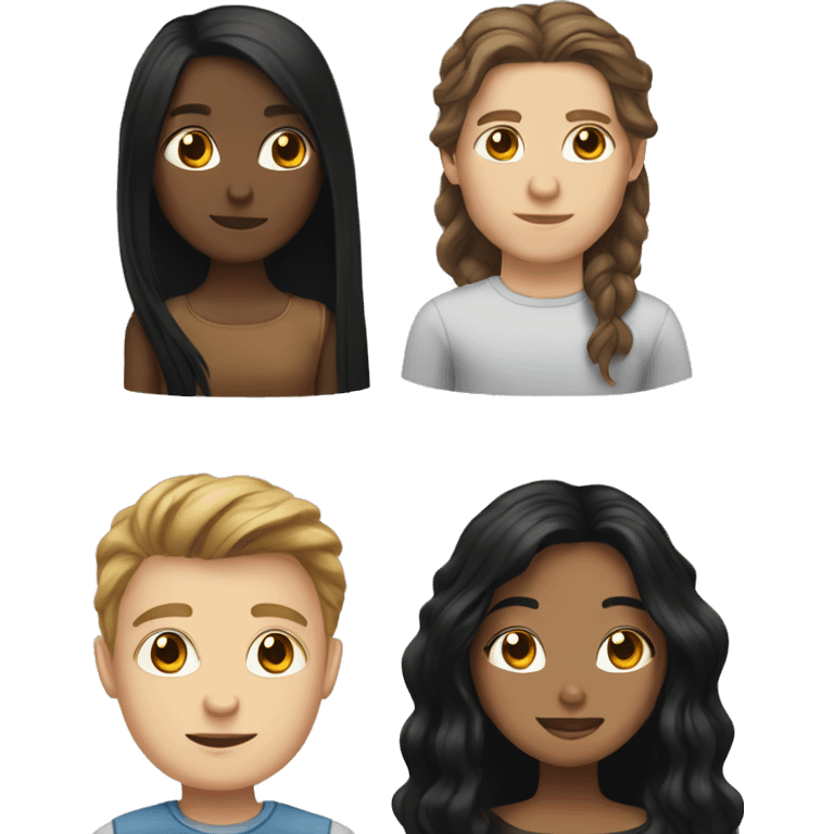 tan girl with long black hair with brown haired white boy emoji