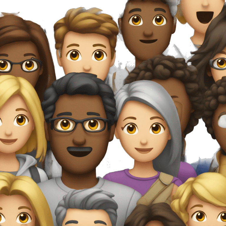 dense group of people in emoji with a void of people in the center emoji