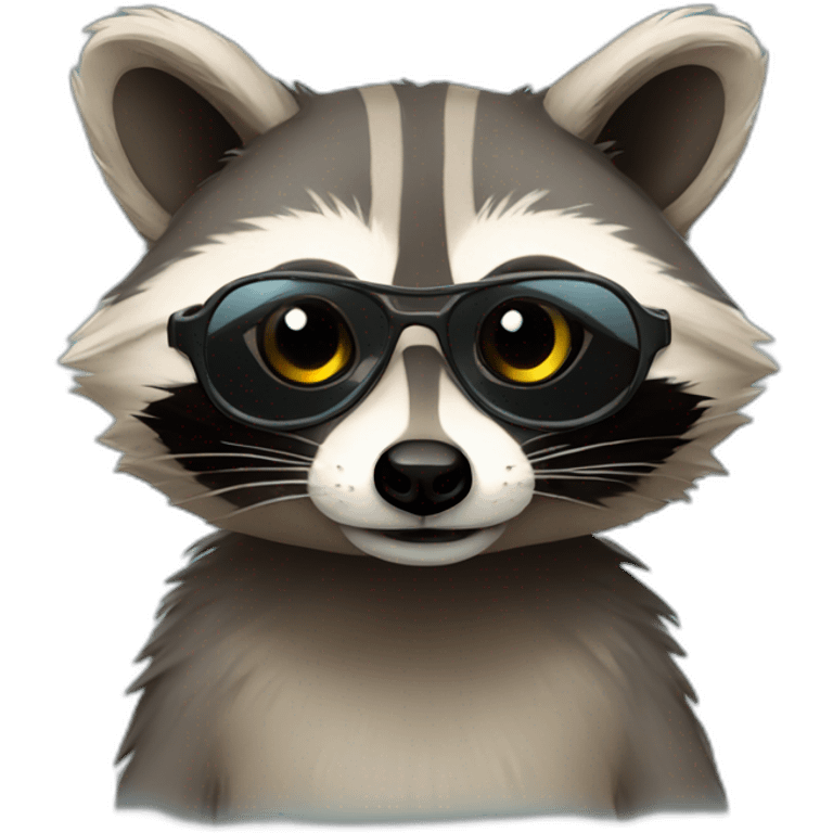 raccoon tinted glasses emoji