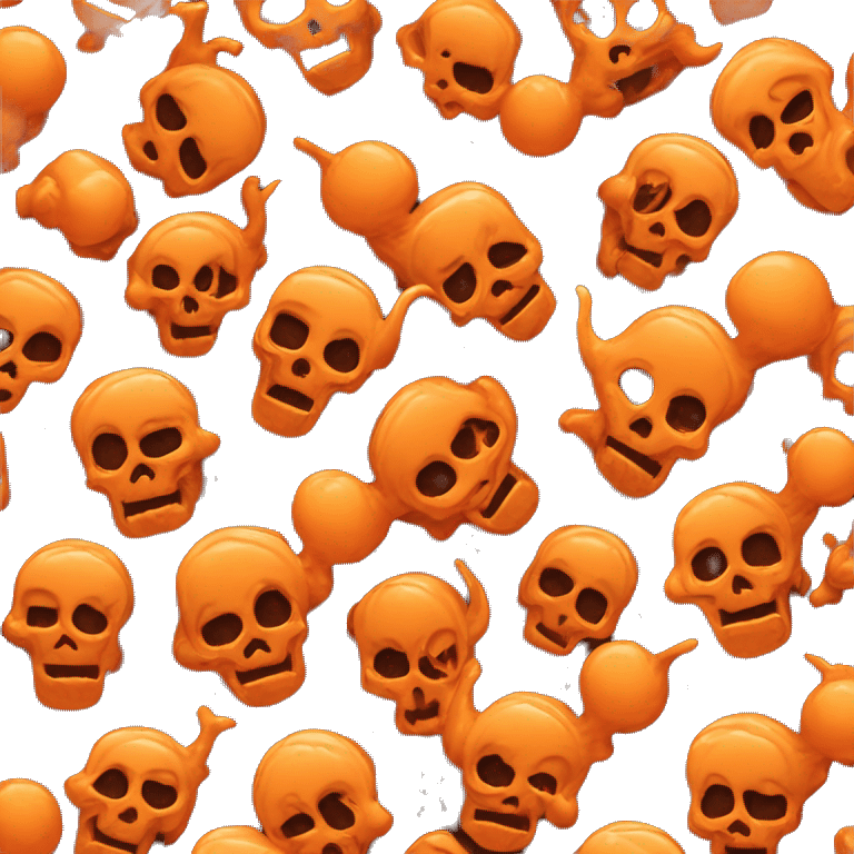 orange molten skull with orange molten horns emoji