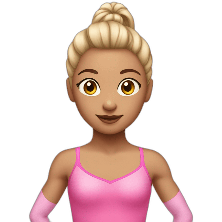 gymastic girl with pink leotard emoji