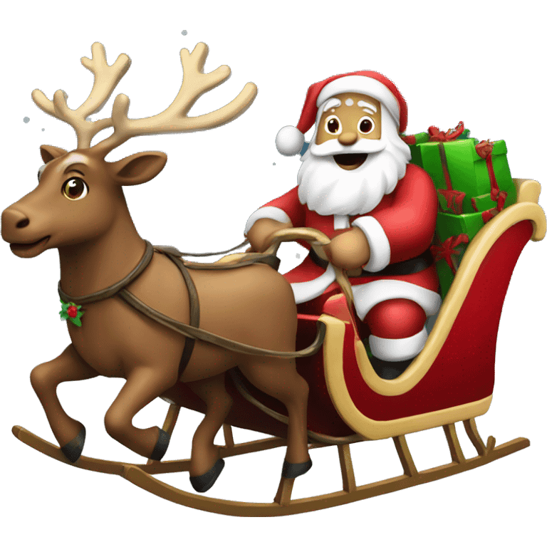 Santa riding a sleigh  emoji