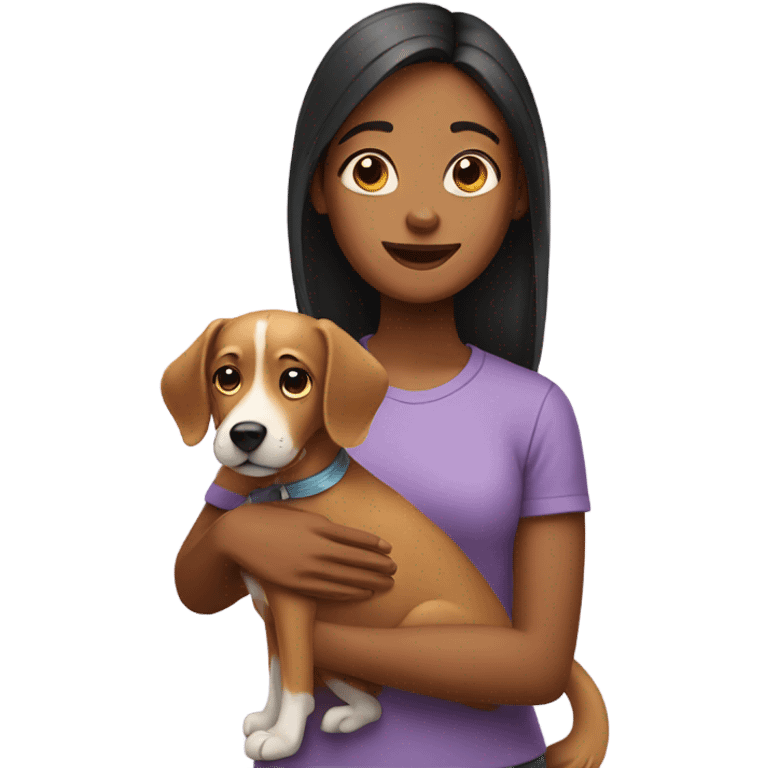 girl with dog emoji