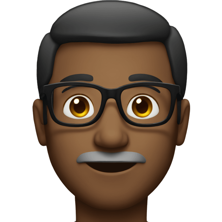 indian man with dark skin and glasses, no facial hair emoji