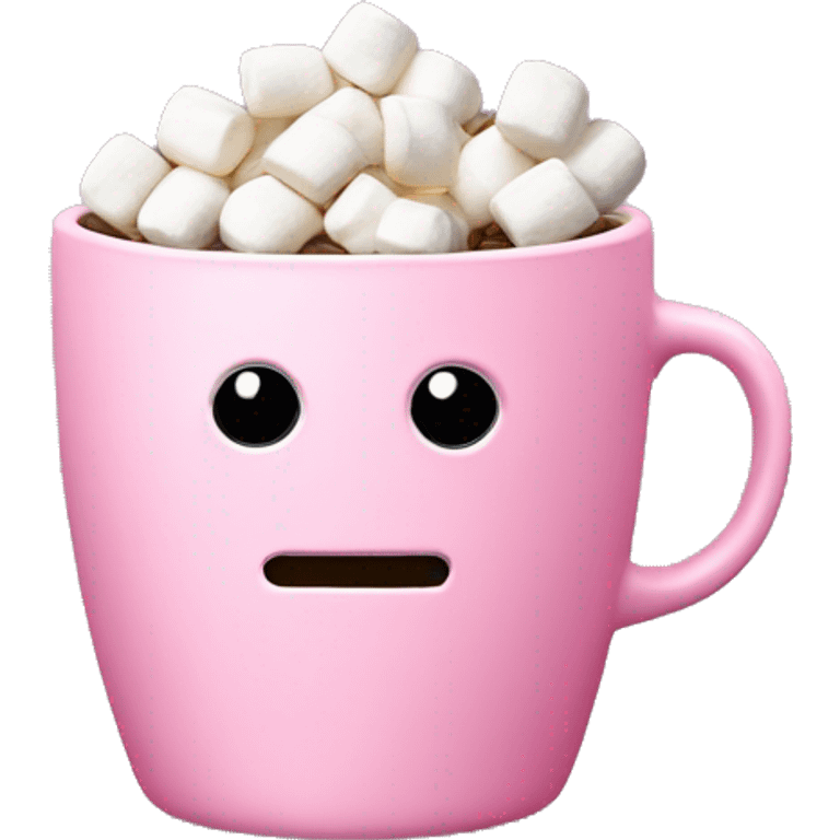 Coffee with small marshmallows in a pink cup emoji